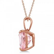 Solitaire Morganite Heart Pendant Necklace 14 Rose Gold (1.50ct)