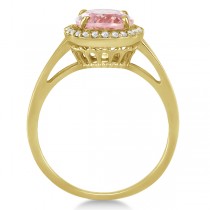 Diamond and Oval Pink Morganite Ring in 14K Yellow Gold (2.43ct)