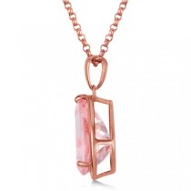 Pear Solitaire Morganite Pendant Necklace 14K Rose Gold (5.00tct)