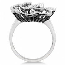 Diamond Flower Ring with Black Rhodium 14k White Gold (0.36ct)