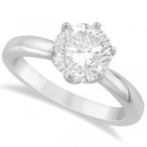 Round Solitaire Moissanite Engagement Ring 14K White Gold 2.50ctw