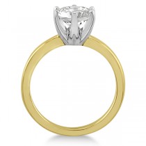 Round Solitaire Moissanite Engagement Ring 14K Yellow Gold 2.50ctw