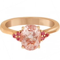 Floral Pink Tourmaline & Morganite Ring in 14k Rose Gold (1.98ct)