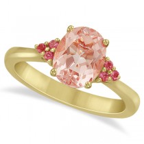 Floral Pink Tourmaline & Morganite Ring in 14k Yellow Gold (1.98ct)