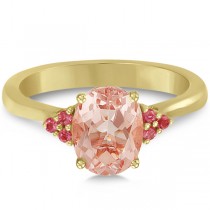 Floral Pink Tourmaline & Morganite Ring in 14k Yellow Gold (1.98ct)