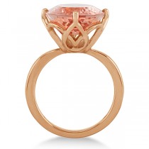 Solitaire Style Oval Morganite Ring 14k Rose Gold (12.14ct)