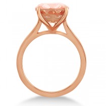 Solitaire Style Cushion Morganite Ring 14k Rose Gold (7.20ct)