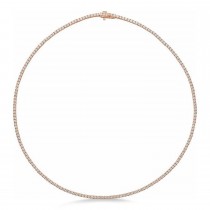 Natural Diamond Tennis Necklace 14K Rose Gold (5.87ct)