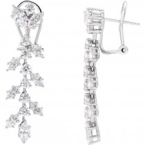 Marquise Lab-Grown Diamond Chandelier Earrings 14K White Gold (4.25ct)