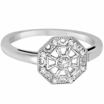 Affordable Right Hand Diamond Ring in Sterling Silver (0.05ct)