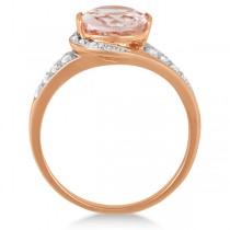Cocktail Diamond and Morganite Ring in 14k Rose Gold (2.04ct)
