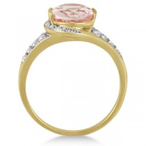 Cocktail Diamond and Morganite Ring in 14k Yellow Gold (2.04ct)
