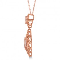 Pink Tourmaline & Morganite Pendant Necklace 14k Rose Gold (3.44ct)