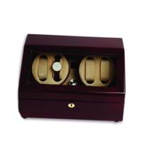 Wooden Quad Watch Winder and Display Case for Six Additional Timepieces