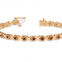 Garnet XOXO Chained Line Bracelet 14k Rose Gold (1.50ct)