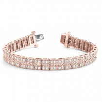 Diamond Multi-Row Link Bracelet 18k Rose Gold (1.98ct)