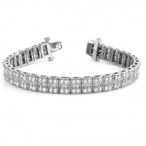 Diamond Multi-Row Link Bracelet 18k White Gold (1.98ct)