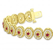 Ruby Halo Vintage Bracelet 18k Yellow Gold (6.00ct)