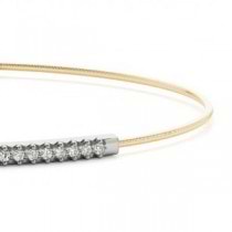 Diamond Horizontal Bar Bangle Bracelet 14k Two-Tone Gold (0.14ct)