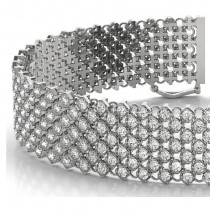 Diamond Multi-Row Wide Luxury Bridal Bracelet 18k White Gold (4.16ct)