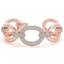 Luxury Italian Wide Diamond Bracelet 18k Rose Gold (5.27ct)