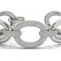 Luxury Italian Wide Diamond Bracelet 18k White Gold (5.27ct)