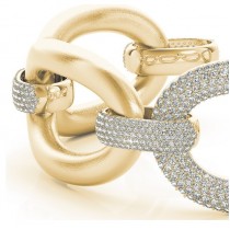 Luxury Italian Wide Diamond Bracelet 18k Yellow Gold (5.27ct)