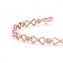 Diamond XOXO Infinity Link Bracelet 14k Rose Gold (0.24ct)