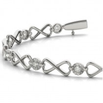 Diamond XOXO Infinity Link Bracelet 14k White Gold (0.24ct)
