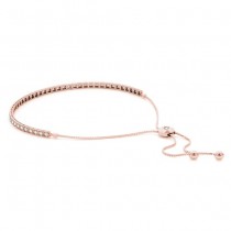 Bolo Adjustable Fashion Diamond Tennis Bracelet 14k Rose Gold (0.69ct)