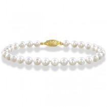 7 inch Akoya Cultured Pearl Bracelet with 14K Gold Clasp  7.0-7.5mm