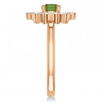 Diamond Green Tourmaline Halo Ring 14k Rose Gold (1.01ct)