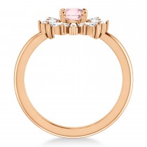 Diamond Pink Morganite Halo Ring 14k Rose Gold (0.96ct)