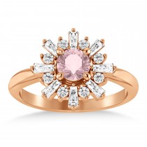 Diamond Pink Morganite Halo Ring 14k Rose Gold (0.96ct)