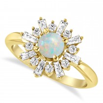 Diamond Opal Halo Ring 14k Yellow Gold (0.90ct)