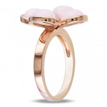 Bezel Set Pink Opal Flower Fashion Ring in .925 Sterling Silver 5.75ct