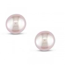 Cultured Freshwater Pink Pearl Stud Earrings 14k Yellow Gold 11-12mm