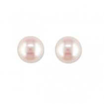 Cultured Freshwater Pink Pearl Stud Earrings 14k Yellow Gold 8-8.5mm