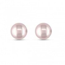Cultured Freshwater Pink Pearl Stud Earrings 14k Yellow Gold 7-7.5mm