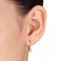 Graduated 3 Stone Diamond Drop Earrings Sterling Silver 0.25ct