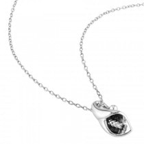 Trumpet Flower Necklace with Diamond Accents Sterling Silver 0.01ct
