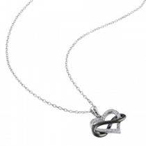 Diamond Heart w/ Black Rhodium Infinity Loop Sterling Silver 0.10ct
