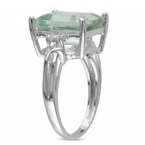 White Topaz & Green Amethyst Fashion Ring Sterling Silver (5.63ct)