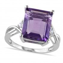 White Topaz & Purple Amethyst Fashion Ring Sterling Silver (5.88ct)