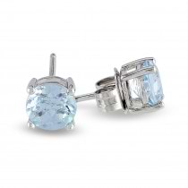Blue Topaz Solitaire Stud Earrings Sterling Silver (2.00ct)