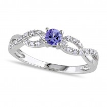 Diamond & Morganite Twisted Fashion Ring Sterling Silver (0.27ct)