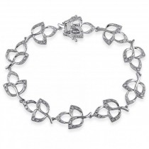 Diamond Accented Floral Bracelet 14k White Gold (0.54ct)