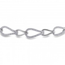 Diamond Alternating Accents Fashion Bracelet 14k White Gold (1.19ct)