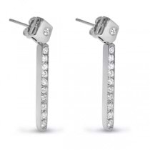 Diamond Accented Designer Drop Earrings in 14k White Gold (1.10ct)