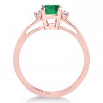 Emerald Emerald Cut Three-Stone Ring 14k Rose Gold (1.04ct)